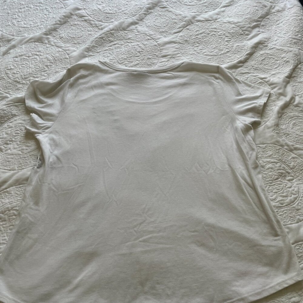 Chico's White Silver Starfish T-Shirt Size 3 Beach top xl short sleeve - Picture 8 of 8